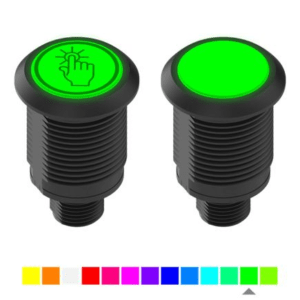 Botón táctil industrial e indicador LED multicolor Banner Engineering serie S22 de 22 mm para sistemas Pick-to-Light.
